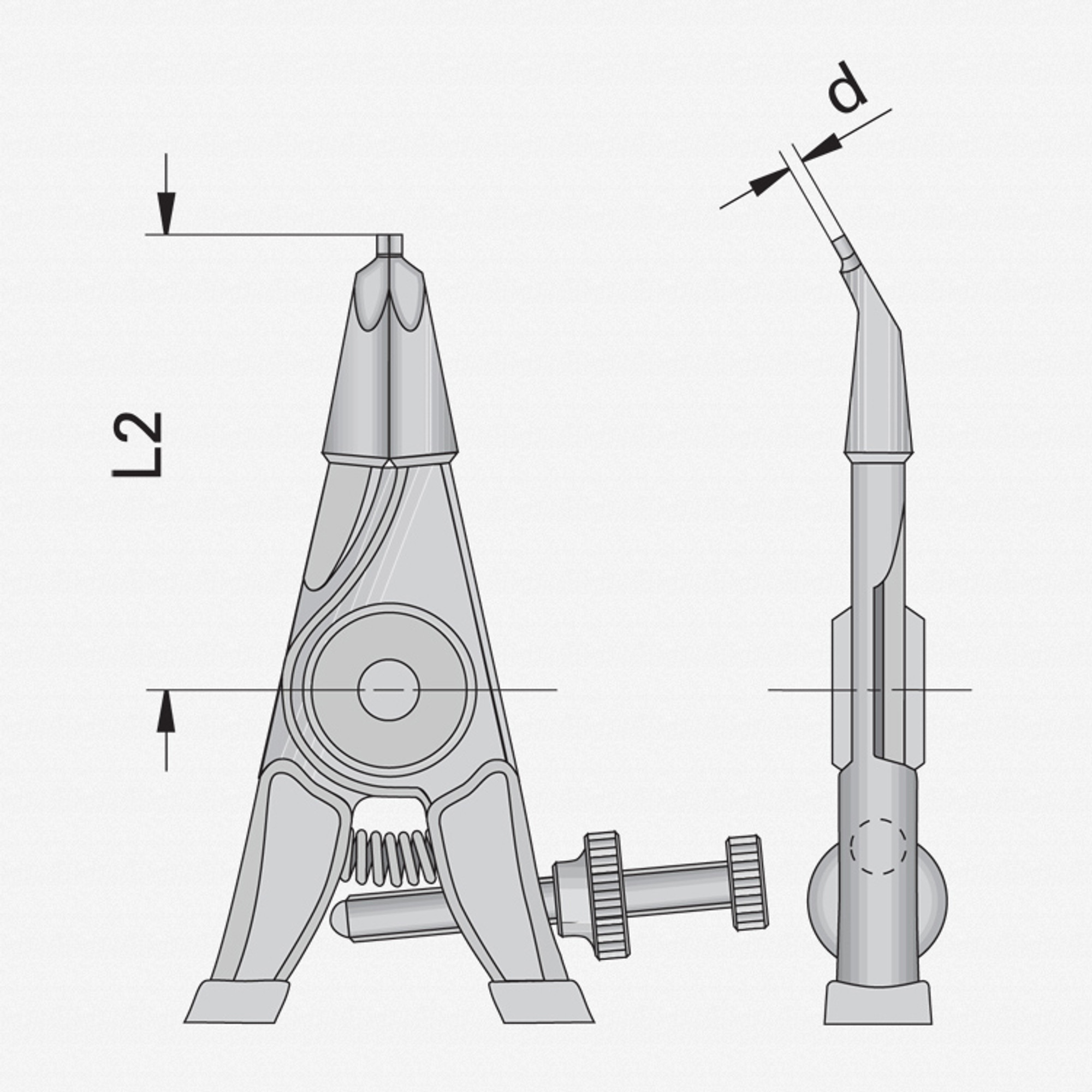 Gedore 8000 A 0G Circlip pliers for external retaining rings, angled 30 degrees 1.5-3.5 mm