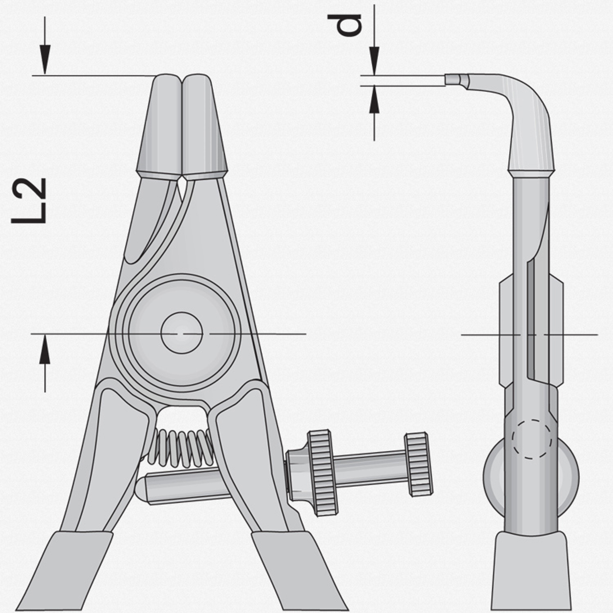 Gedore 8000 A 21G Circlip pliers for external retaining rings, Form B 10.0-15.0 mm