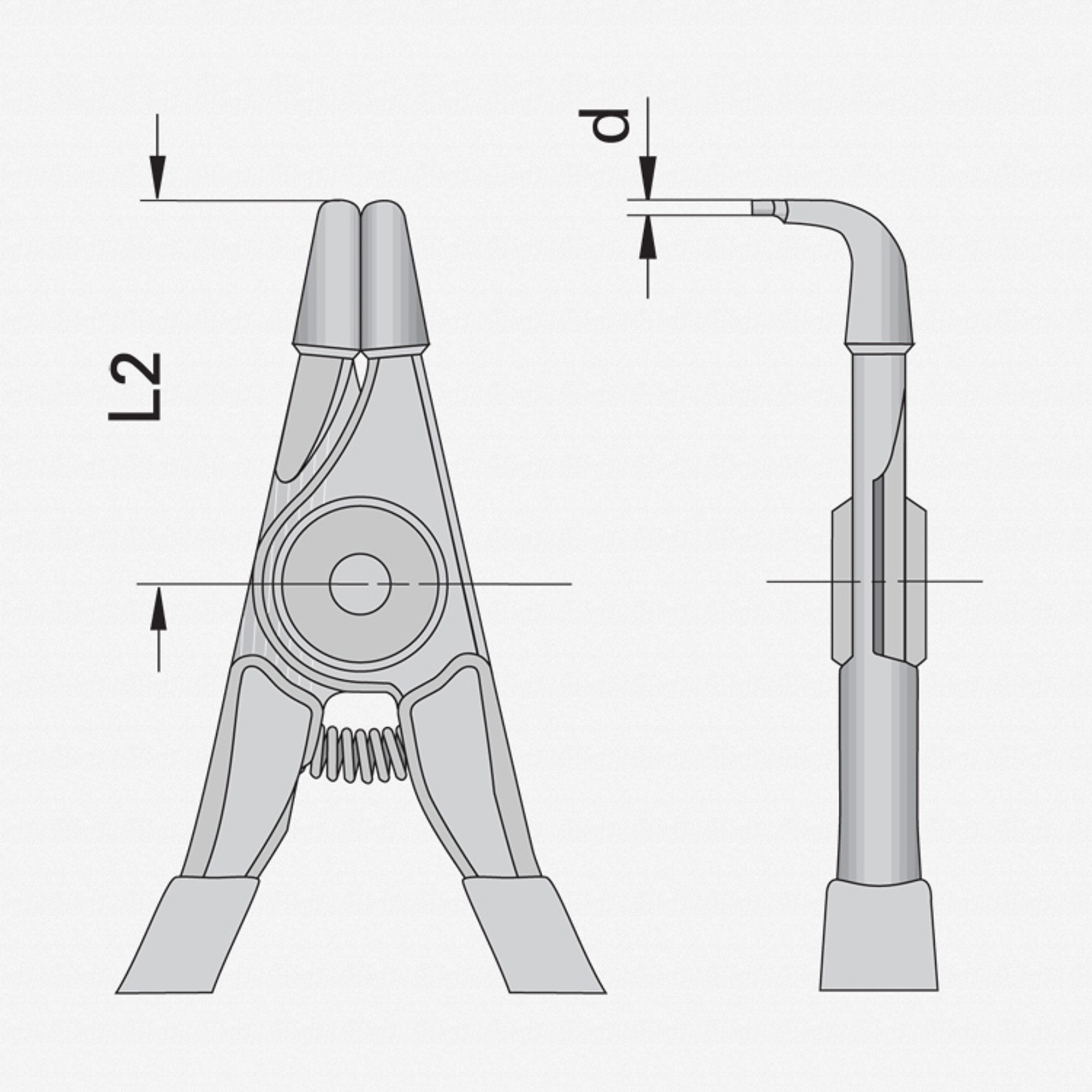 Gedore 8000 A 01 Circlip pliers for external retaining rings, Form B, 3-10 mm