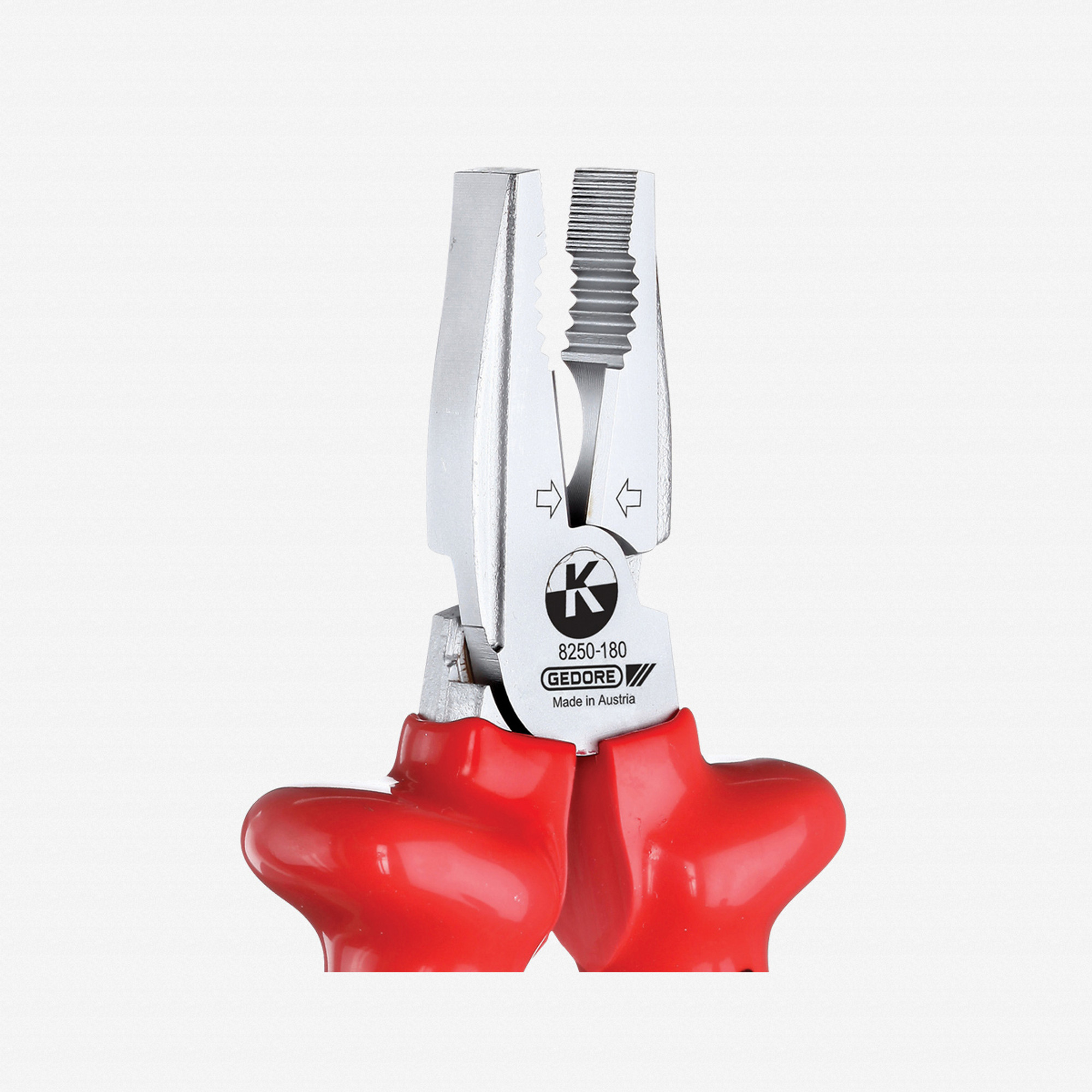 Gedore VDE 8250-180 VDE Heavy duty combination pliers with VDE dipped insulation 180 mm