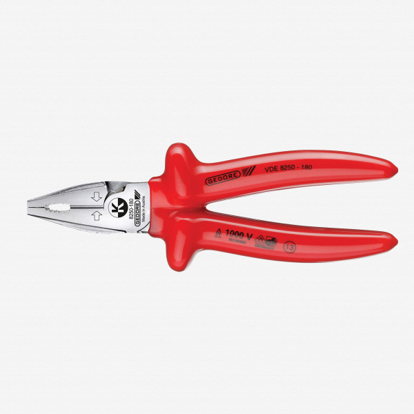 Gedore VDE 8250-200 VDE Heavy duty combination pliers with VDE dipped insulation 200 mm