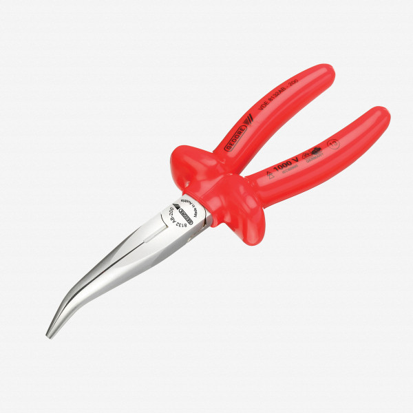 Gedore VDE 8132 AB-200 VDE Bent nose telephone pliers with VDE dipped insulation 200 mm