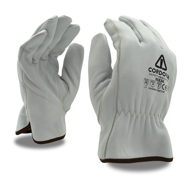 Conductor de Cordova, piel de cabra, premium, resistente a cortes, guantes cortados A5, 2XL, paquete de 12 unidades - 8583K2XL