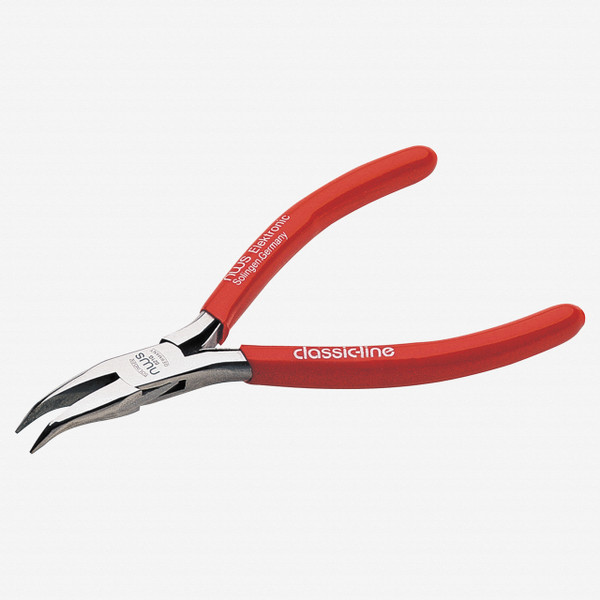 NWS 4.5" Bent Chain Nose Pliers - 45 Degree - MicroFinish - Plastic Grip