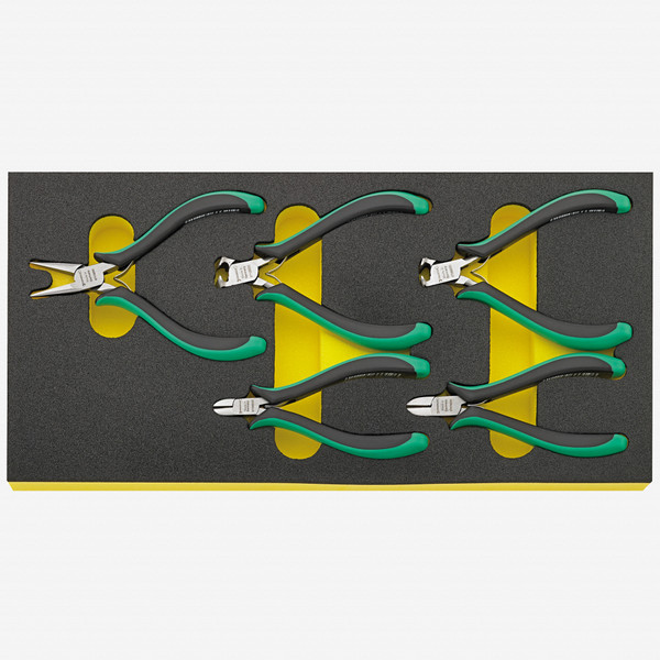 Stahlwille TCS 6707-6711 Electronics Pliers Set in Foam Tray, 5 Pieces