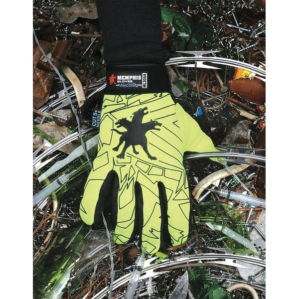 Guantes de mecánico resistentes al corte y de alta visibilidad de Mcr Safety, nivel de corte A9, color negro, talla M - ML300AM.