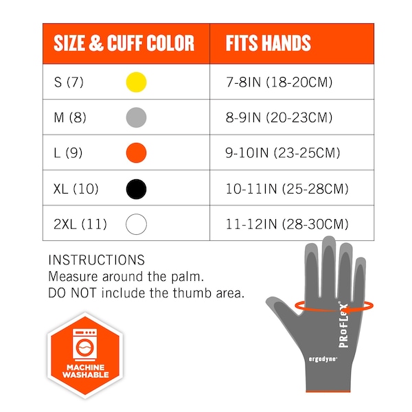 Proflex de Ergodyne ANSI A4 Guantes recubiertos de PU CR, 12 pares, gris, talla XL - 7044-12PR