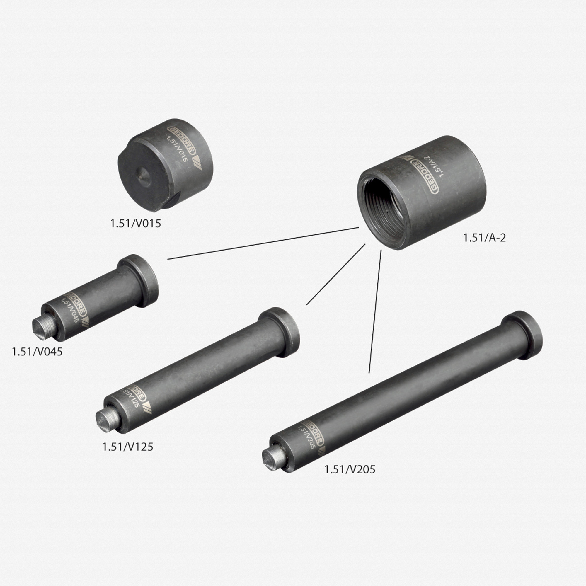 Gedore 1.51/V015 Extension and cylinder protection, 15 mm