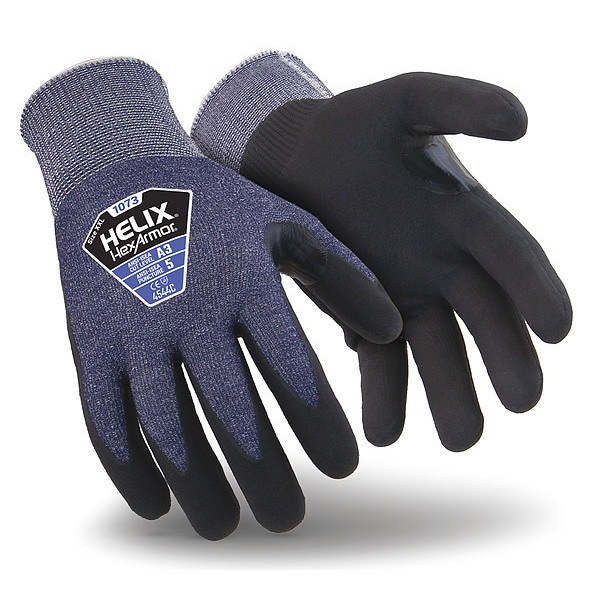 Guantes recubiertos resistentes al corte HexArmor, Nivel de corte A3, calibre 15, azules, talla S (7) - 1073-S (7)