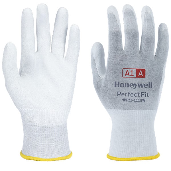 Guantes Honeywell resistentes al corte, nivel de corte A1, calibre 18, blancos, XL (10) - NPF21-1118W-10/XL