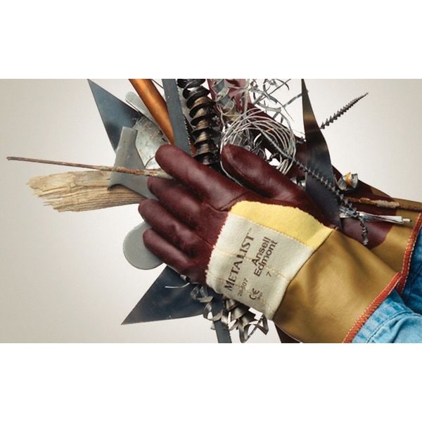 Guantes Recubiertos Resistentes al Corte Ansell, Nivel de Corte A2, Color Maroon, Talla L - 28-507