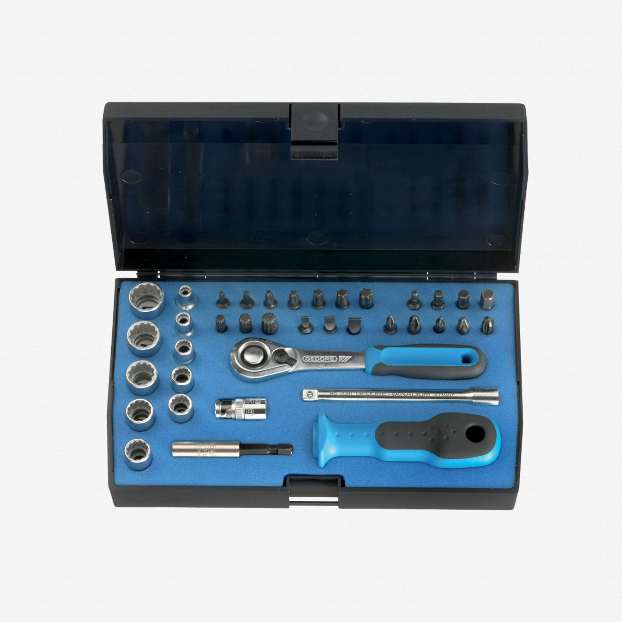 Gedore D 20 KMU-20 Socket set 1/4" 37 pcs UD-IN-IS-PH-PZ-TX