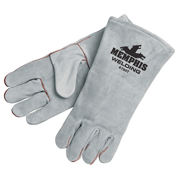 Guante de cuero para soldadura Mcr Safety, gris, XL, paquete de 12 - 4150TXL.