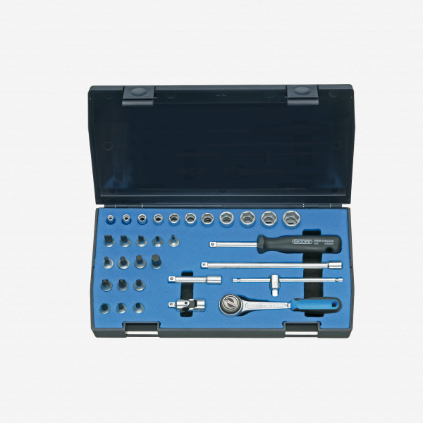 Gedore 20 IMU-3 Hex IN-IS-PH-PZ Socket Set 1/4", 32 Pieces