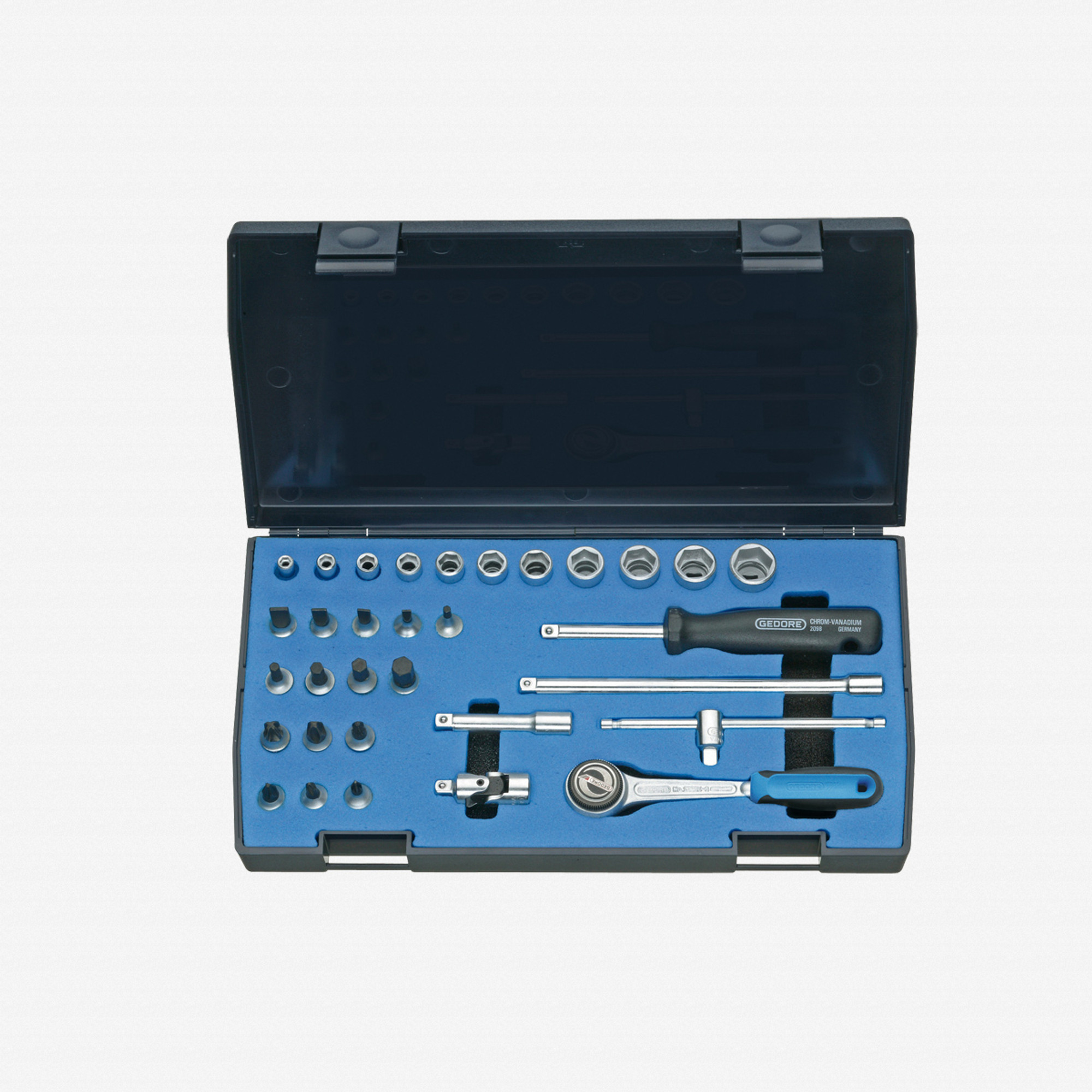 Gedore 20 IMU-3 Hex IN-IS-PH-PZ Socket Set 1/4", 32 Pieces