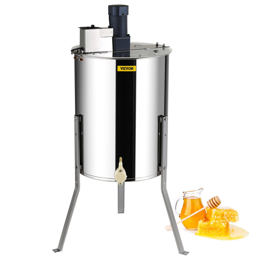 VEVOR Electric Honey Extractor, 4/8 Frames Honey Spinner Extractor, Stainless Steel Beekeeping Extraction, Apiary Centrifuge Equipment with Height Adjustable Stand, Honeycomb Drum Spinner with Lid - DDYM185140W48NZJGV1