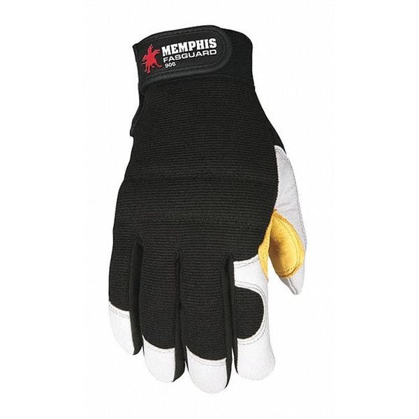 Guantes de Mecánico MCR Safety, 2XL, Negro/Blanco/Rojo, Spandex/Nylon - 906XXL