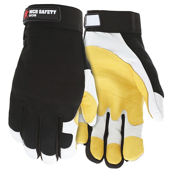 Guantes de Mecánico MCR Safety, 2XL, Negro/Blanco/Rojo, Spandex/Nylon - 906XXL