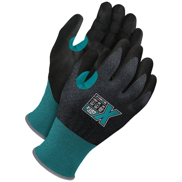Guantes recubiertos de poliuretano BdG, Nivel de corte A2, 21 ga, Negro/Azul, M, Empaquetados al vacío - 99-1-9521-8-K