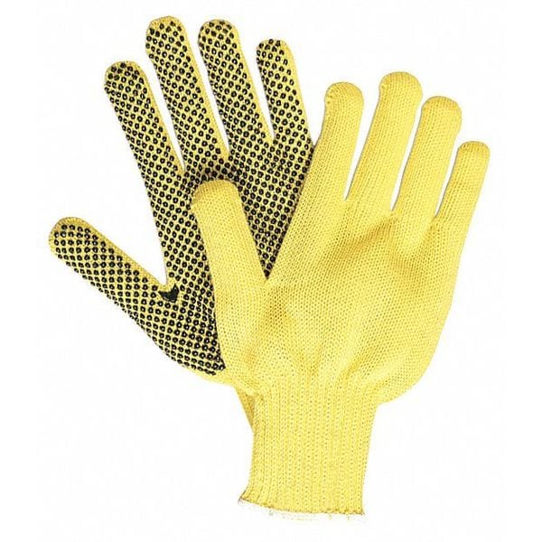 Guantes recubiertos resistentes al corte de Mcr Safety, Nivel de corte A2, calibre 7, amarillos, talla L (9) - 9361L