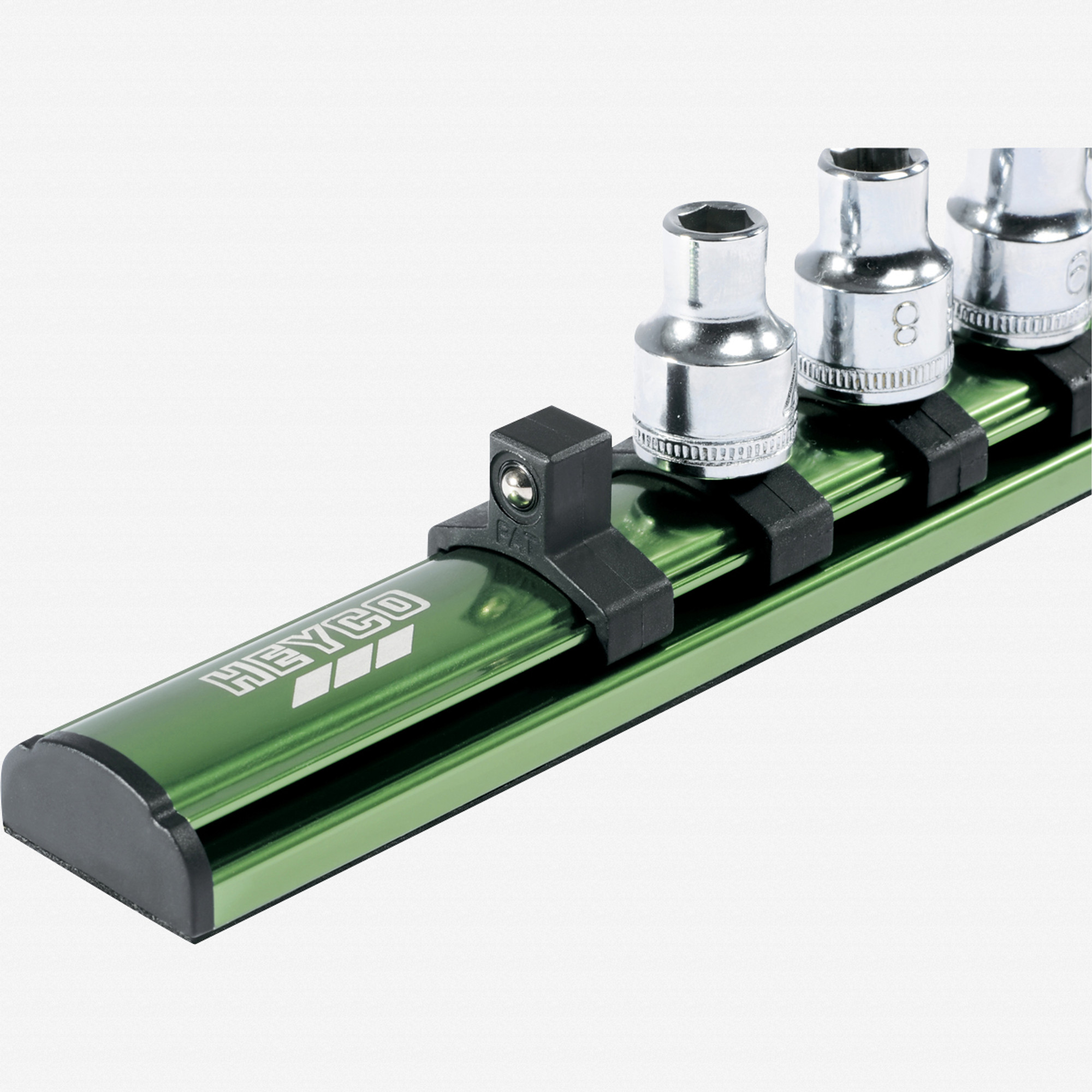 Heyco Metric Socket Set on Aluminum Rail - 1/4" Drive, 13 Pieces