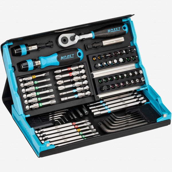 Hazet 2200SC-31 SmartCase Bit Set with Ratchet, 1/4" Drive, 73 Pieces