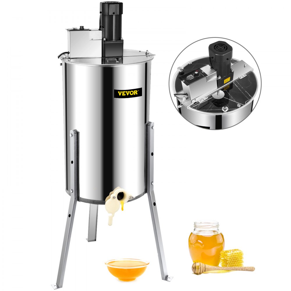 VEVOR Electric Honey Extractor Separator 3 Frame Bee Extractor Stainless Steel Honeycomb Spinner Crank. Beekeeping Extraction Apiary Centrifuge Equipment - SXXDDYMJ000000001V1