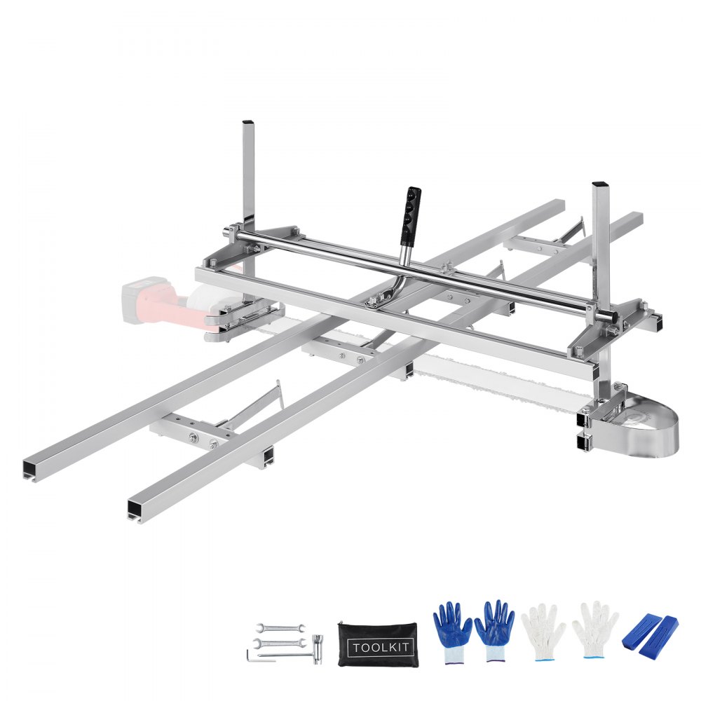 VEVOR Chainsaw Mill and Rail Mill Guide System, Portable Sawmill 14"-36" Guide Bar, 9ft Aluminum Saw Milling Rail Guide with Chainsaw Planking Mill for Woodworkers and Carpenters - LJZJDGTZLMDGKKEY3V0