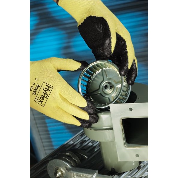 Guantes recubiertos resistentes a cortes Ansell, Nivel de corte A2, 13 ga, negro, L - 11-500