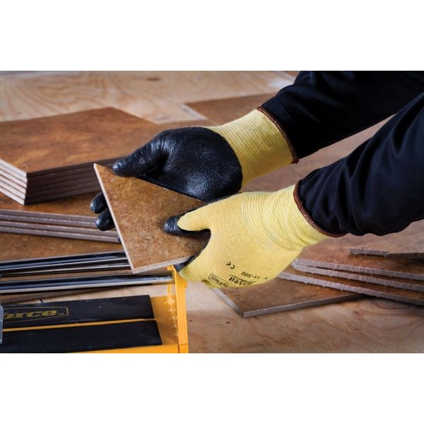 Guantes recubiertos resistentes a cortes Ansell, Nivel de corte A2, 13 ga, negro, L - 11-500