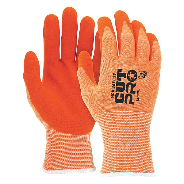 Guantes resistentes al corte Cut Pro, Nivel de corte A6, calibre 13, color naranja, talla L - 92730HVL
