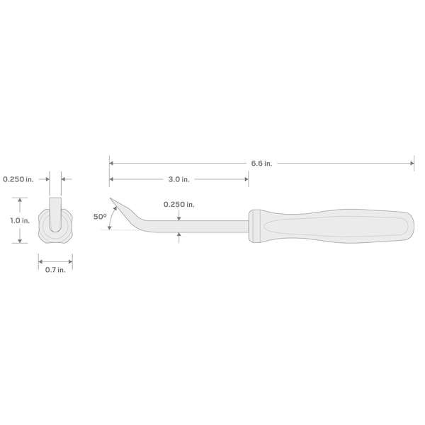 Tekton 1/4 Inch x 6-1/2 Inch 50-Degree Mini Pry Bar - LRD84101