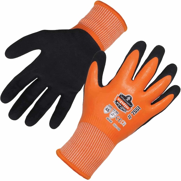 Proflex de Ergodyne Guantes impermeables recubiertos de naranja A5, tamaño L, par - 7551