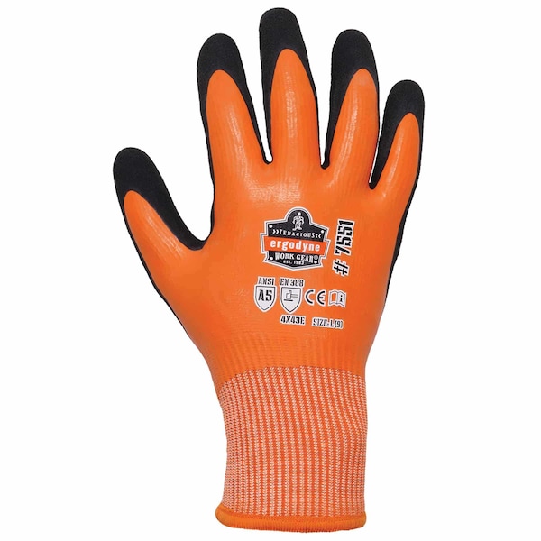 Proflex de Ergodyne Guantes impermeables recubiertos de naranja A5, tamaño L, par - 7551