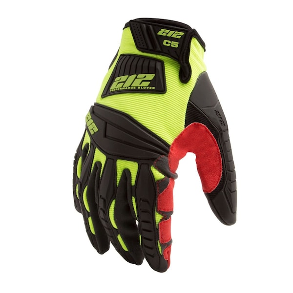 Guantes recubiertos de impacto resistentes a cortes de alto rendimiento 212, nivel de corte A4, rojo/amarillo, M - IMPC5-88-009