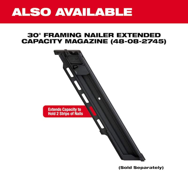 Milwaukee M18 FUEL Clavadora de armazón inalámbrica sin escobillas de 18 voltios y 30 grados de 3-1/2 pulgadas (solo herramienta) con anteojos de seguridad rayados antirrayaduras tintados - 2745-20-48-73-2015