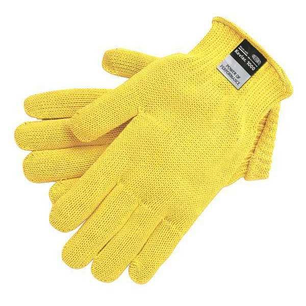 Guantes de seguridad resistentes a cortes de Mcr Safety, Nivel de corte A2, 7 ga, Amarillos, Talla S (7) - 9370S