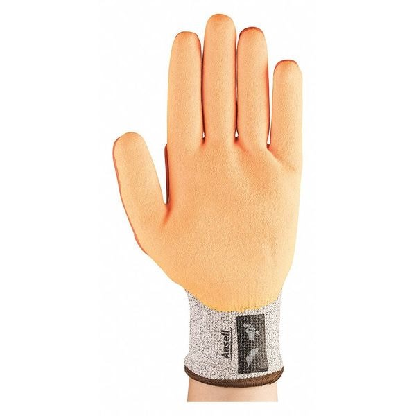 Guantes recubiertos de impacto resistentes al corte Ansell Hi-Vis, Nivel de corte A4, calibre 13, gris, (9) - 97-125. 
