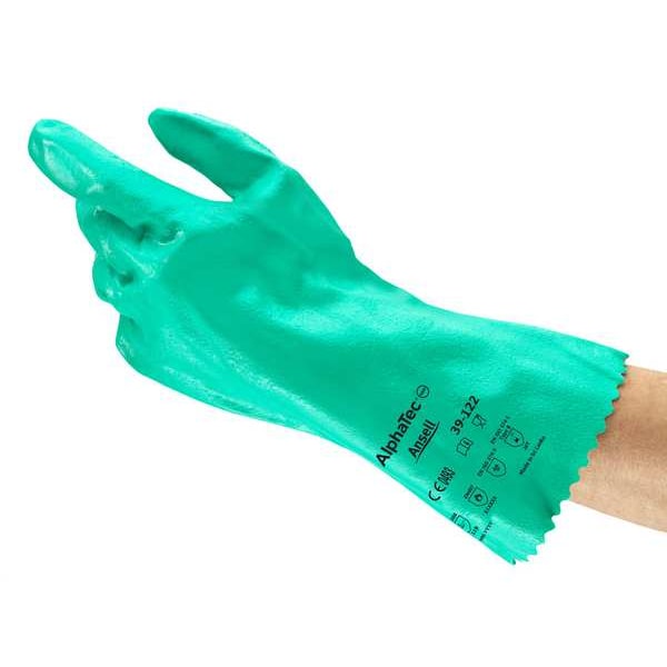 Guantes resistentes a químicos Ansell de 12", de nitrilo, talla 7, 1 par - 39-122