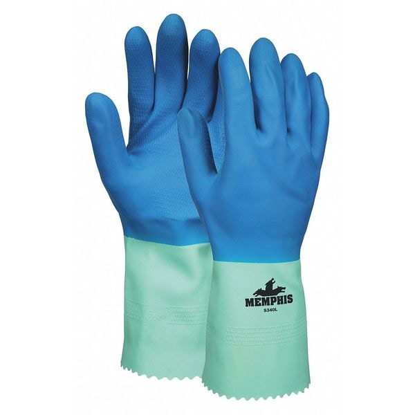 Guantes resistentes a químicos de 12" de Mcr Safety, de látex de caucho natural/nitrilo, XL, 1 par - 5340XL