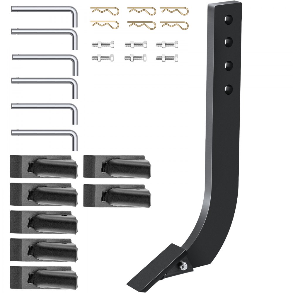 VEVOR Box Blade Shank, 18'' Scarifier Shank, 4 Holes Box Scraper Shank, Ripper Shank with Removable Tapered Teeth and Pins, Adjustable Shanks Assembly for Replacement, Digging, Plowing, 6PCS - LT4KHS6ZZ00000001V0