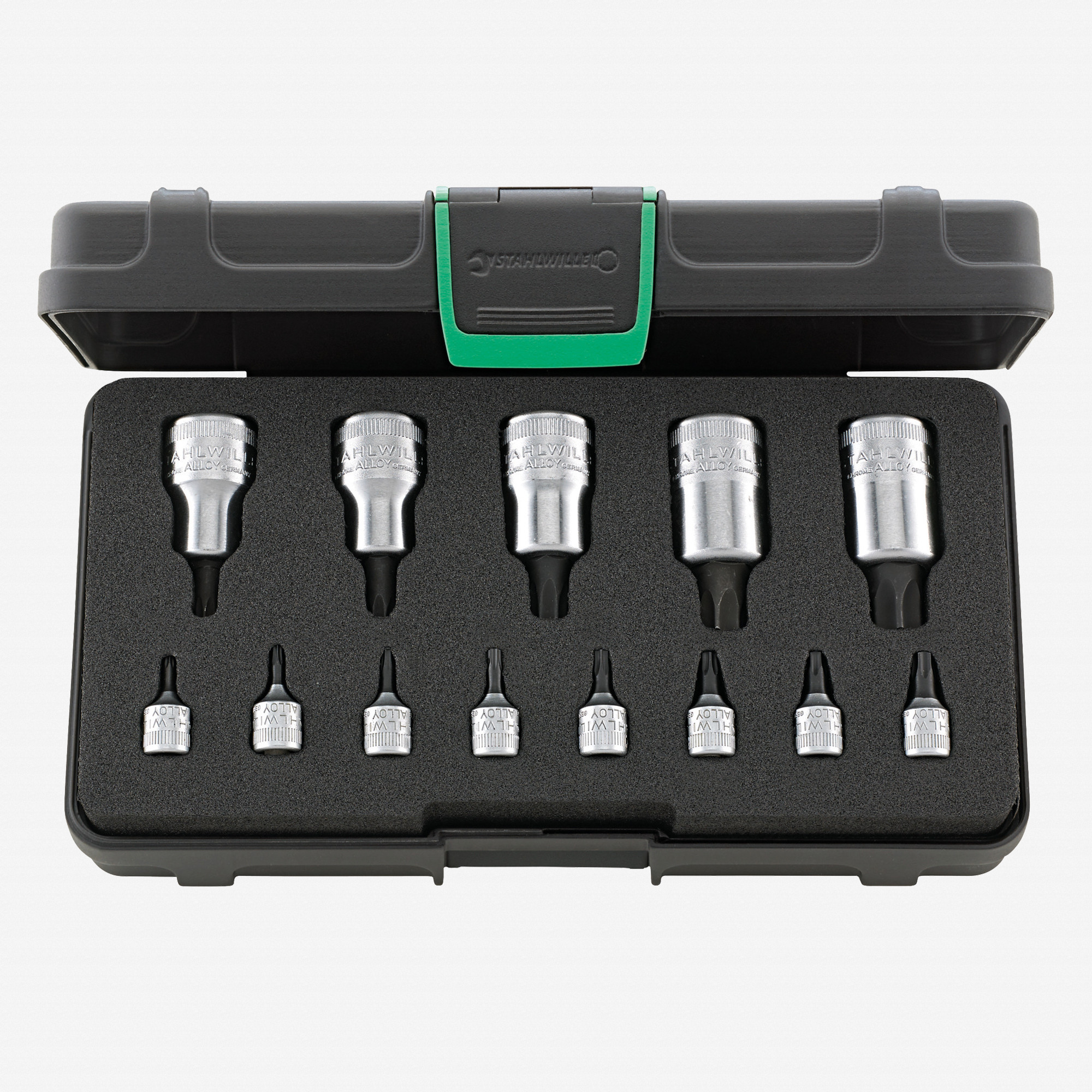 Stahlwille 54TX/44KTX/13 Inside Torx Socket Set, 1/4" Drive, 1/2" Drive, T8 - T60, 13 Pieces