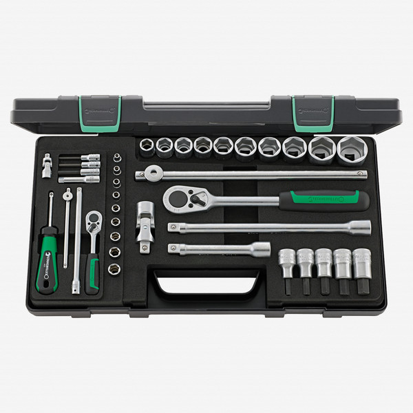Stahlwille 40/52/27/11 Socket Set, 1/4", 1/2" Drive, Metric, 38 Pieces