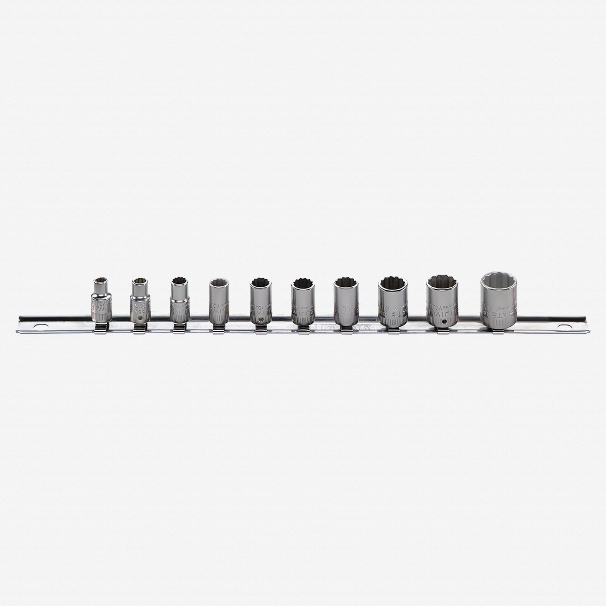 Stahlwille 40aD/10CL Socket Set with Clip Strip, 1/4" Drive, SAE, 3/16 - 9 /16", 11 Pieces