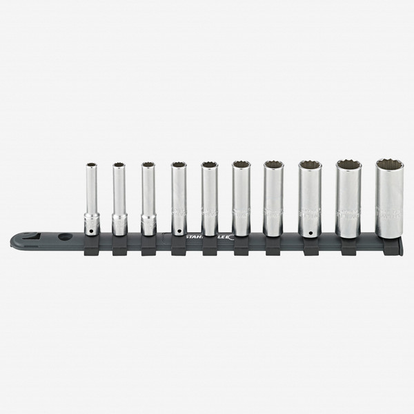 Stahlwille 40aDL/10CL 1/4" Extra Deep Socket Set with Clip Strip, Metric, 3/16 - 9/16", 11 Pieces