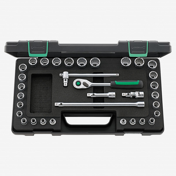 Stahlwille 45MA/28/5QR Socket Set, 3/8" Drive, Metric/SAE, 33 Pieces