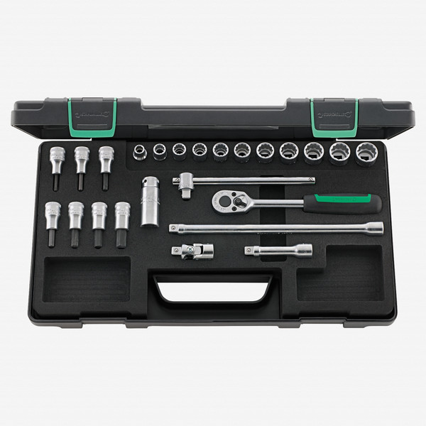 Stahlwille 45/49/19/5 Socket Set, 3/8" Drive, Metric, 8-19mm, 12-Point, 24 Pieces