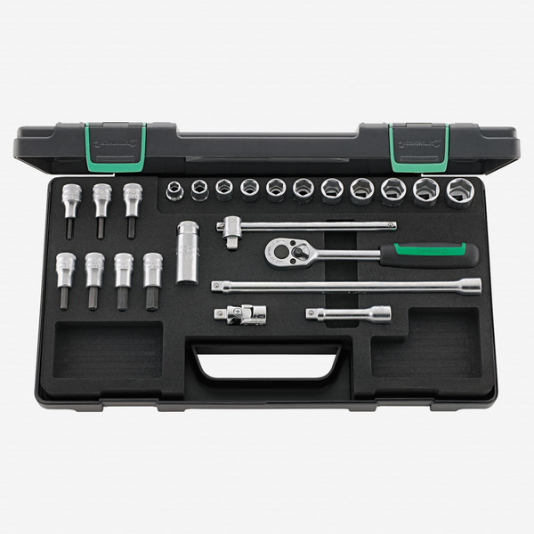 Stahlwille 456/49/19/5 Socket Set, 3/8" Drive, Metric, 8-19mm, 6-Point, 24 Pieces
