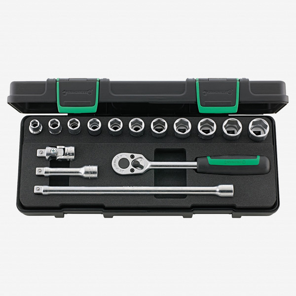 Stahlwille 456/11/4 Socket Set, 3/8" Drive, Metric, 8-19mm, 6-Point, 15 Pieces