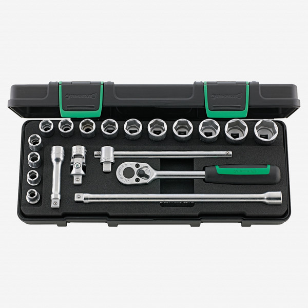 Stahlwille 456/14/5i Socket Set, 3/8" Drive, Metric, 8-22mm, 6-Point, 19 Pieces